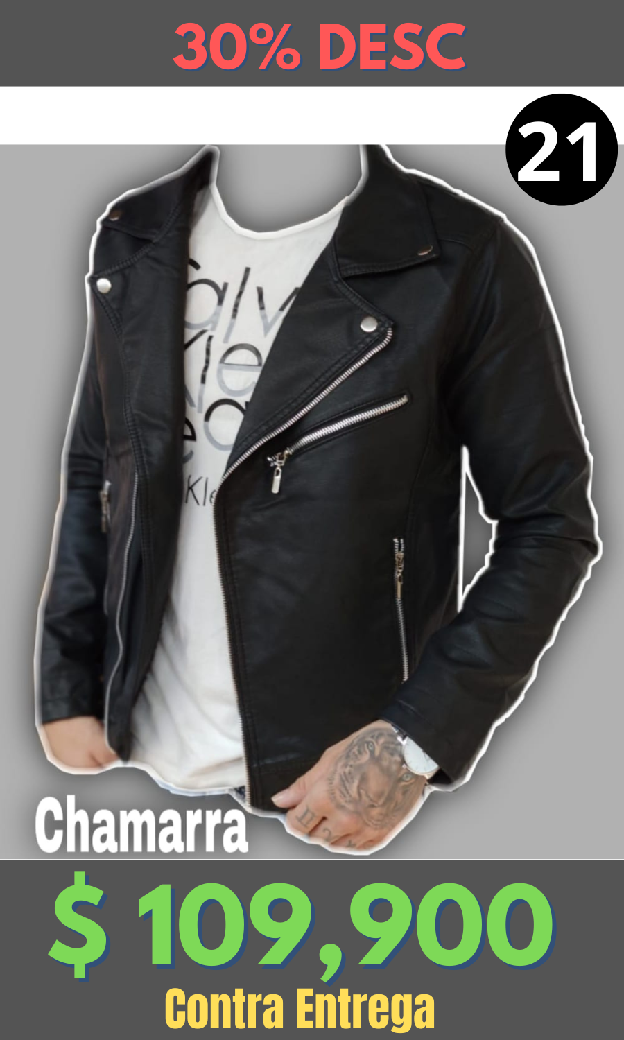 Chamarra Cuero Tex Sencilla Negra – Edición Limitada
