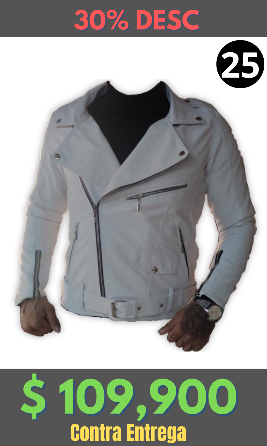 Chamarra Cuero Tex Blanca 4 – Edición Limitada