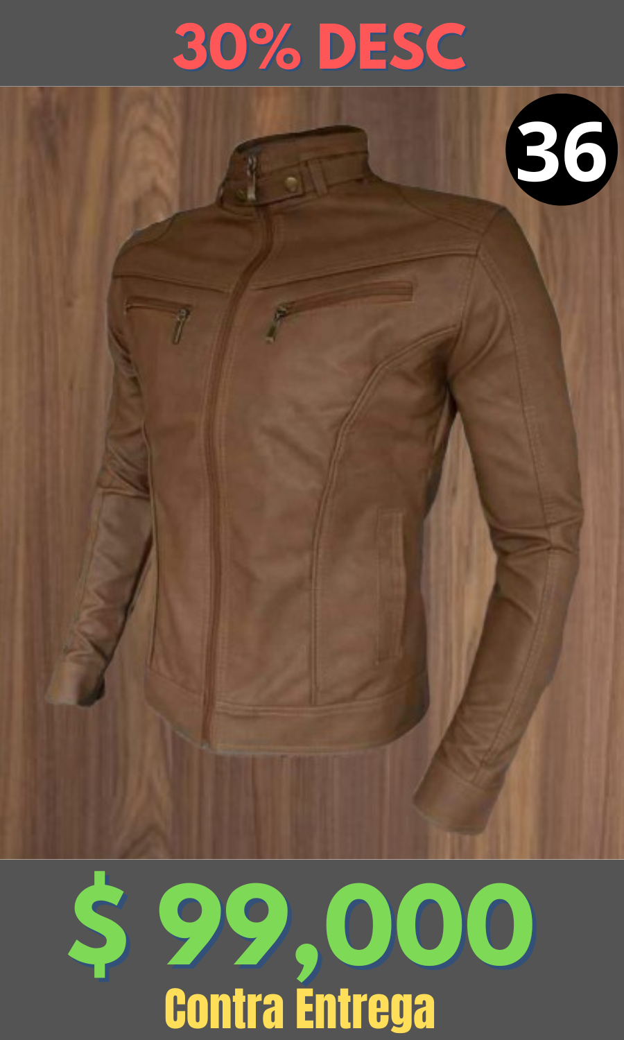 Chaqueta Cuero Tex BJ Miel2 – Edición Limitada