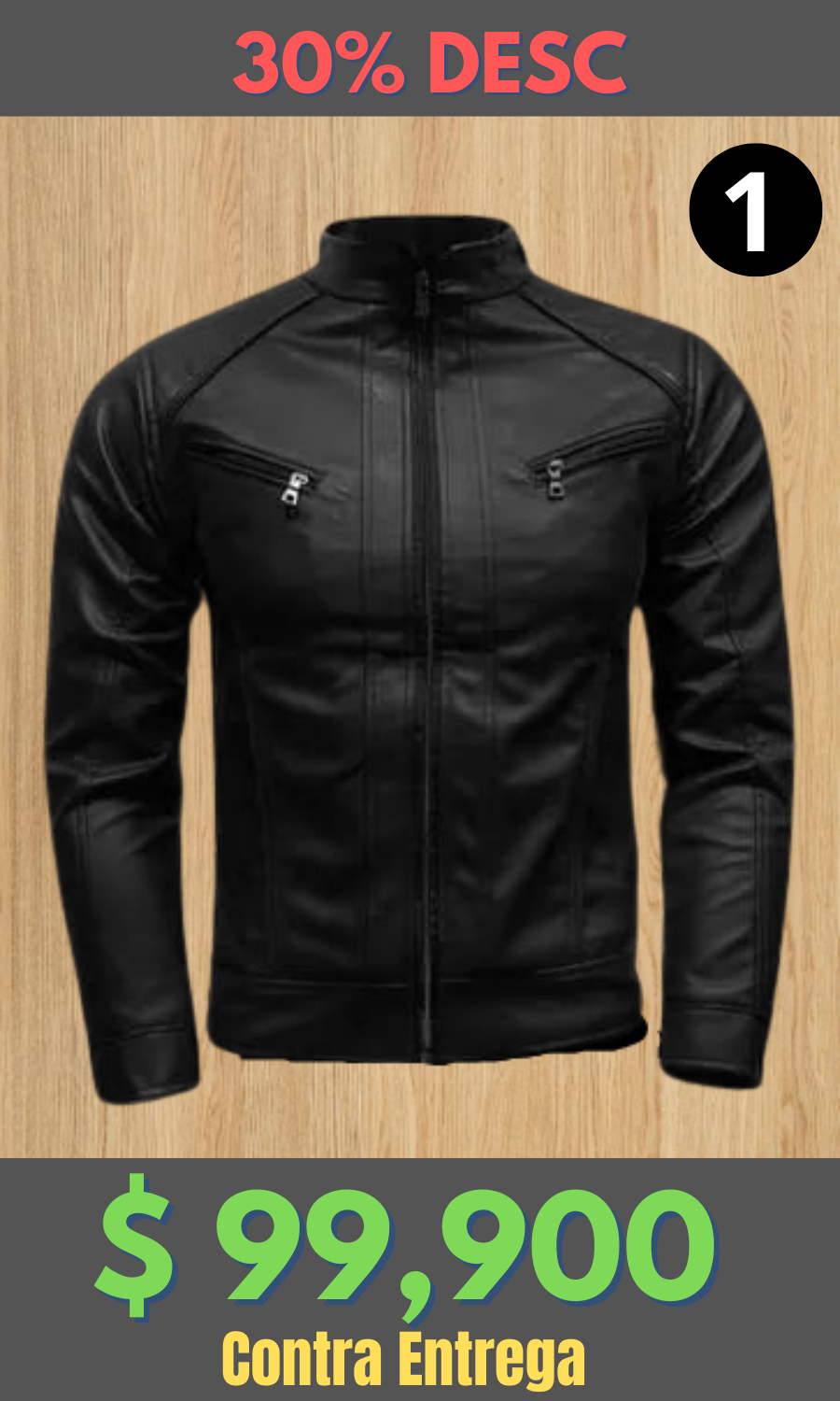 Chaqueta Cuero Tex W16 Negra – Edición Limitada
