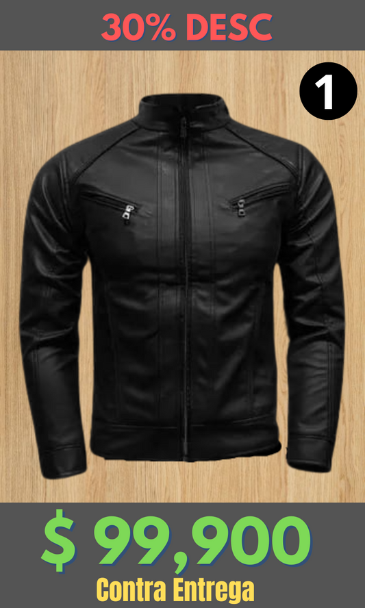 Chaqueta Cuero Tex W16 Negra – Edición Limitada