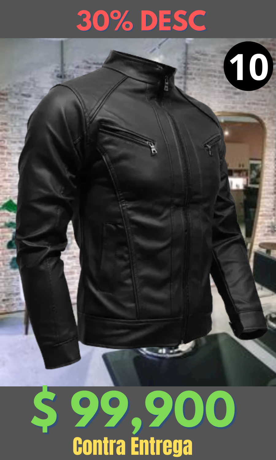 Chaqueta Cuero W16 Negra – Edición Limitada