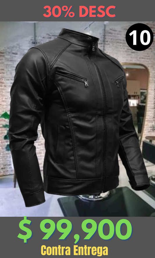 Chaqueta Cuero W16 Negra – Edición Limitada