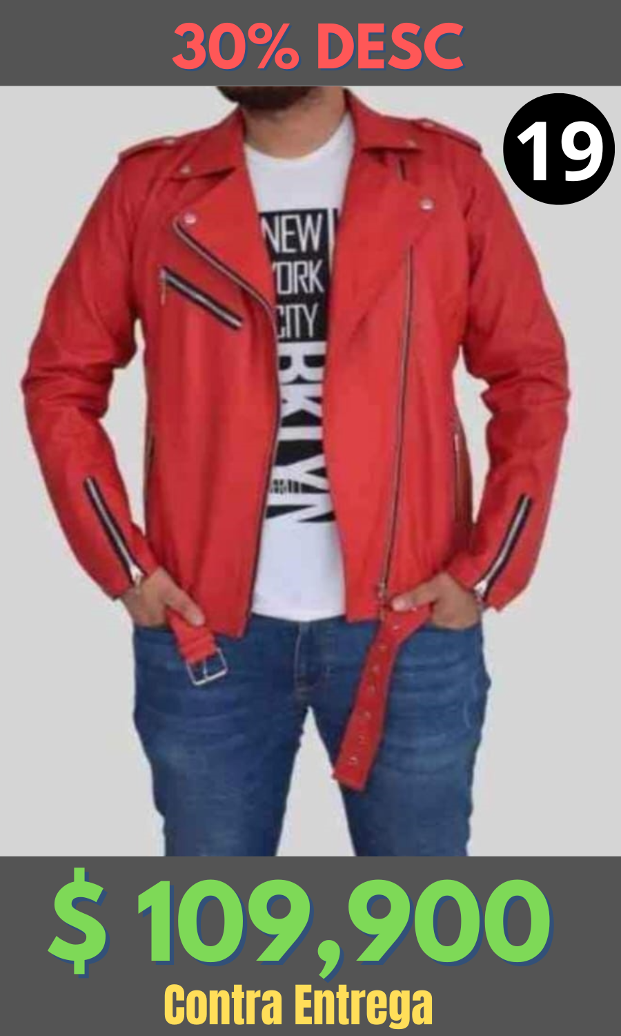 Chamarra Cuero Tex Roja – Edición Limitada