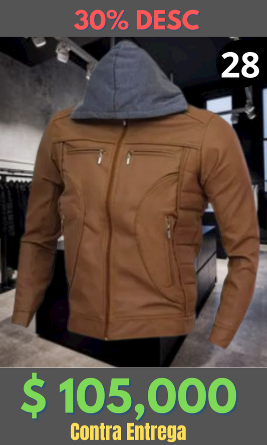 Chaqueta Cuero Tex Capota Miel – Edición Limitada