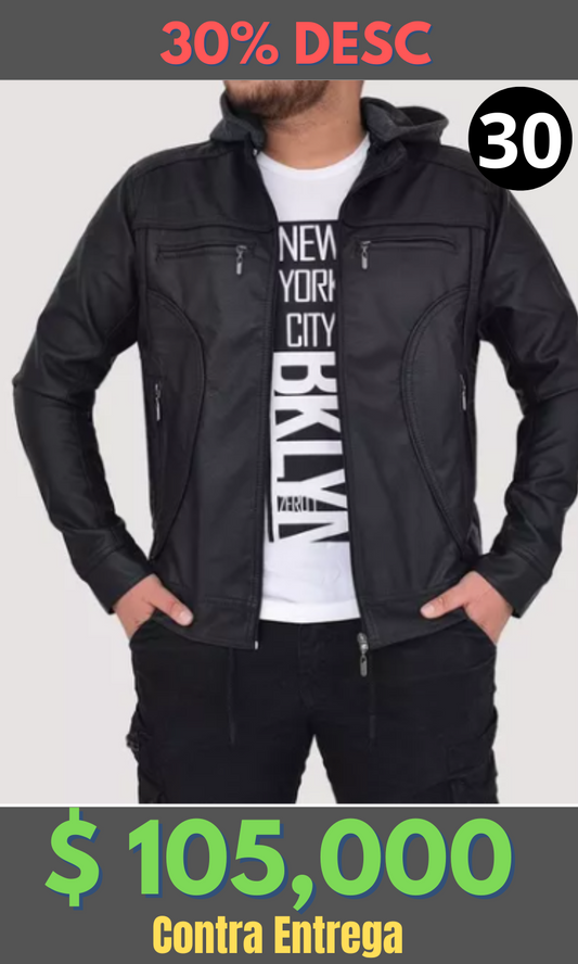 Chaqueta Cuero Tex Capota Negra 3 – Edición Limitada
