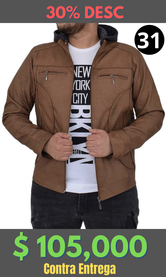 Chaqueta Cuero Tex Capota Miel 3  – Edición Limitada