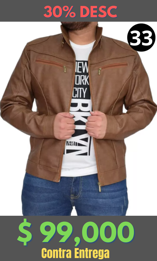Chaqueta Cuero Tex BJ Miel  – Edición Limitada