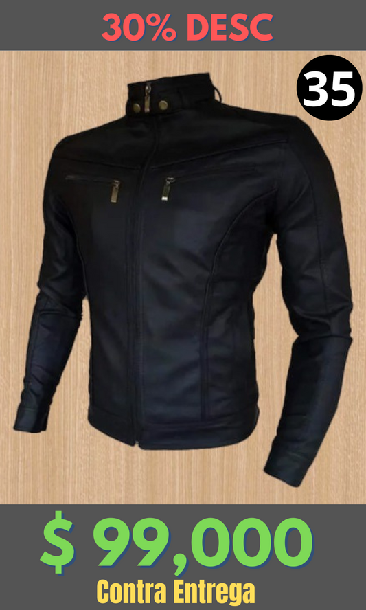 Chaqueta Cuero Tex BJ Negra  – Edición Limitada