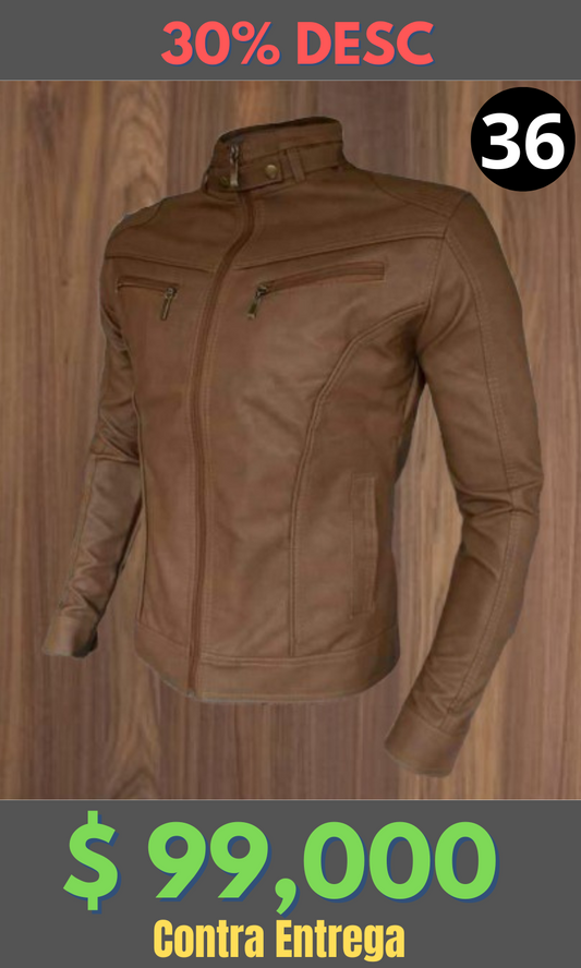 Chaqueta Cuero Tex BJ Miel2  – Edición Limitada
