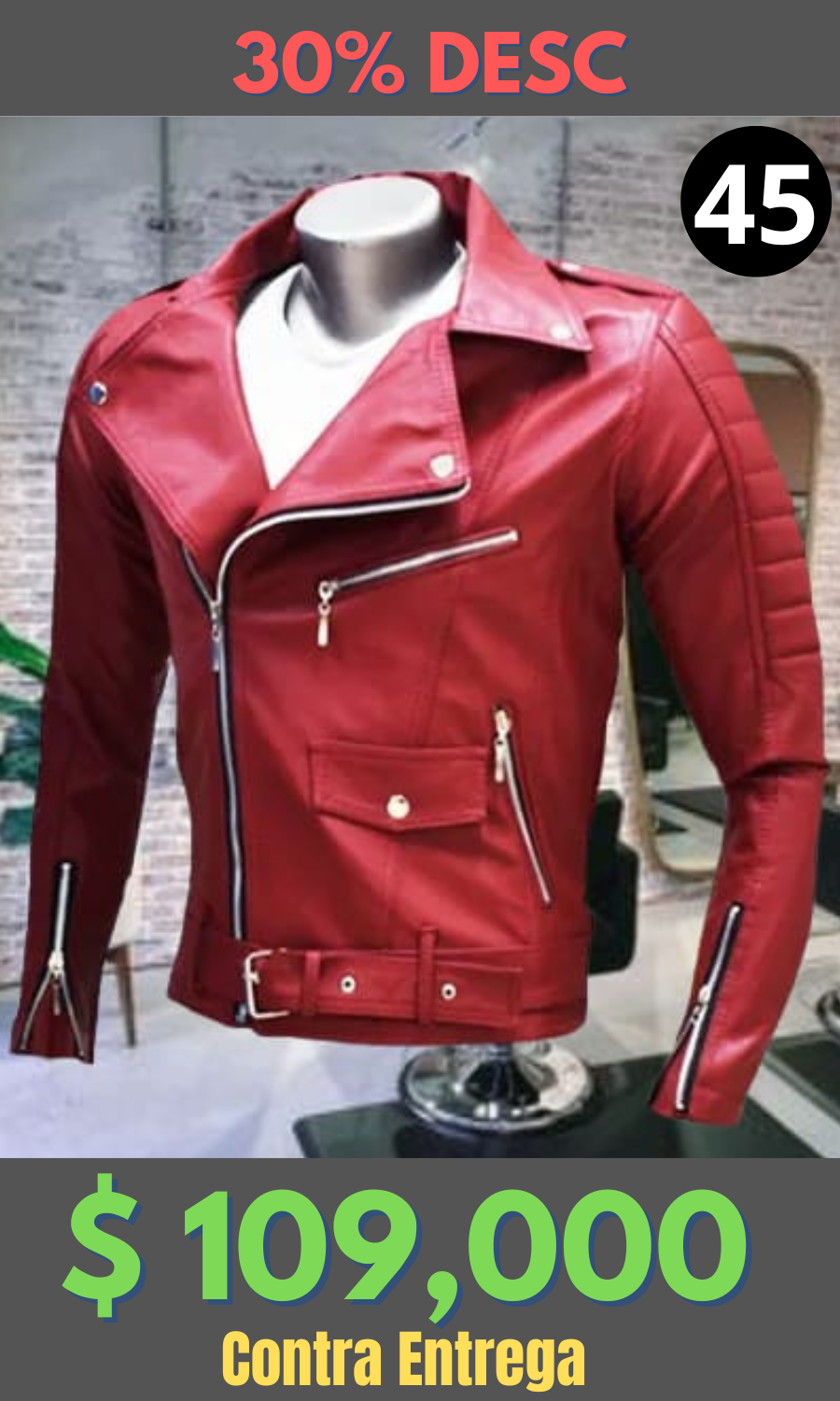 Chamarra Cuero Tex Roja 4 – Edición Limitada