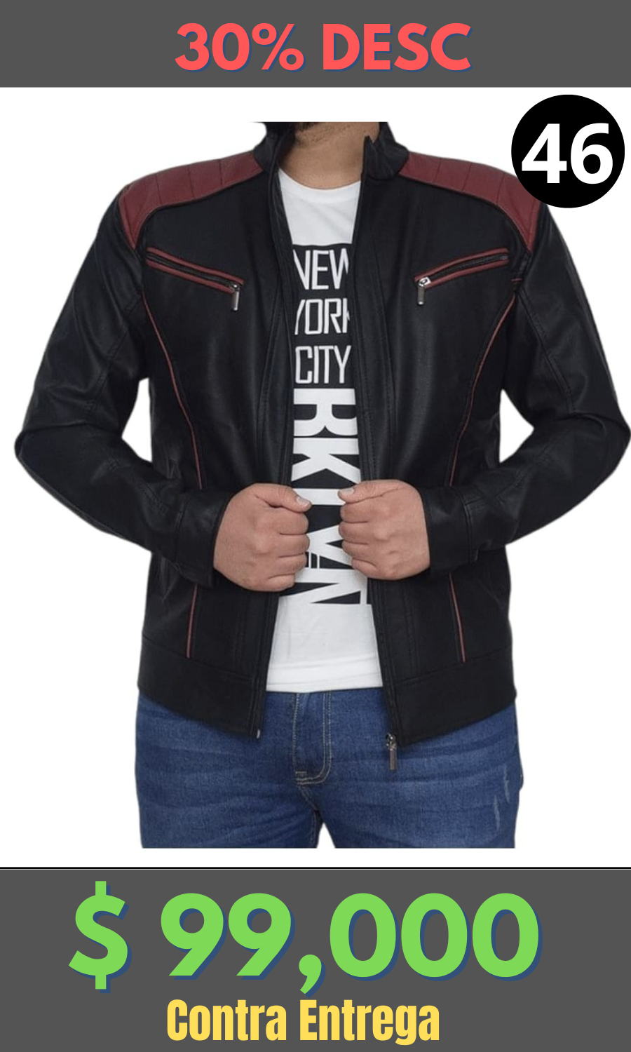 Chaqueta Cuero Tex  W16 Vinotinto 2– Edición Limitada