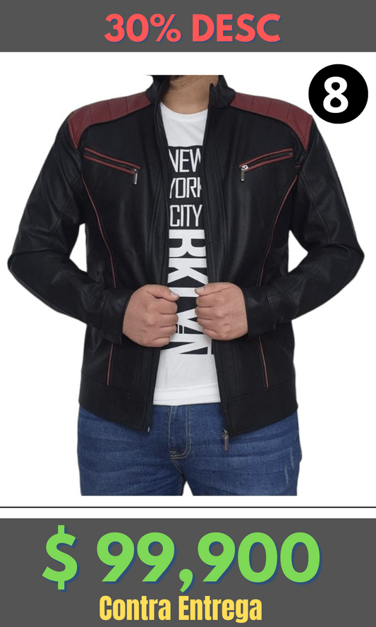 Chaqueta Cuero Tex W16 vinotinto – Edición Limitada